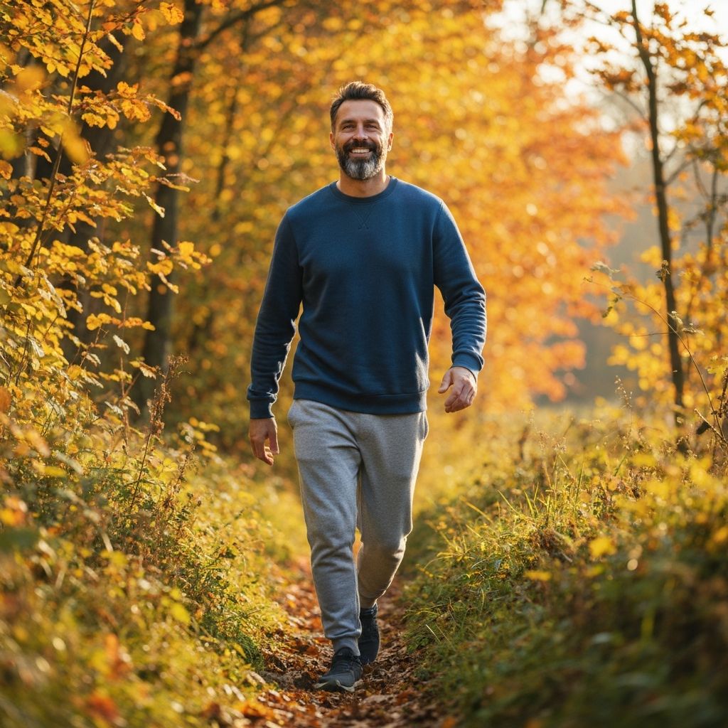 Man engaged in healthy active lifestyle in nature